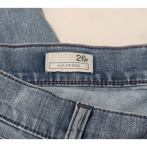 Gap 1969 Girlfriend Jeans Women's Size 26r (27 inseam) Medium Blue Denim - Picture 3 of 8